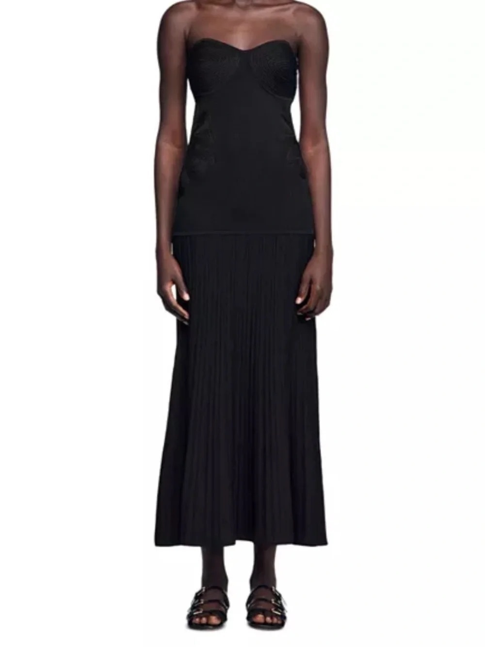 Camila Coelho Strapless Black Crochet Maxi Dress - Picture 2 of 3